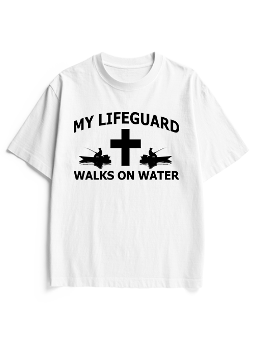 My Lifeguard Walks on Water Faith Heavyweight Cotton T-Shirt
