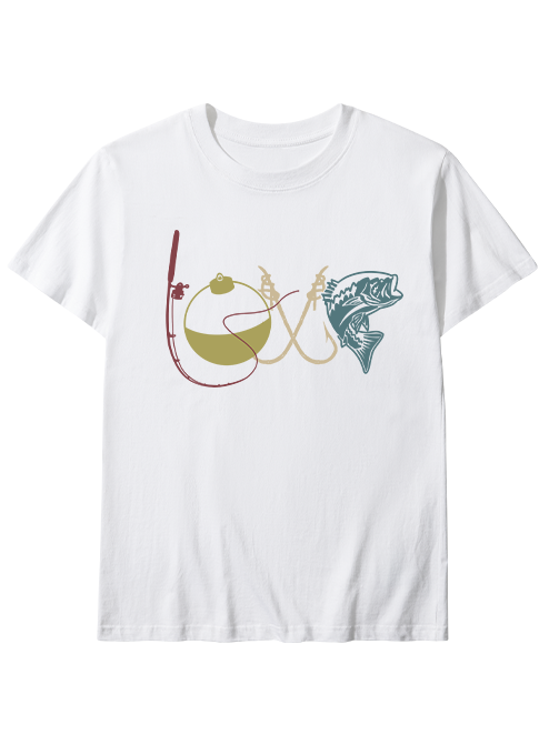 Modern LOVE Bass Fishing Unisex Classic Cotton Tee