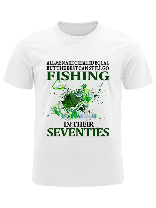 Fishing in Their Seventies Inspirational Unisex Classic Cotton Tee