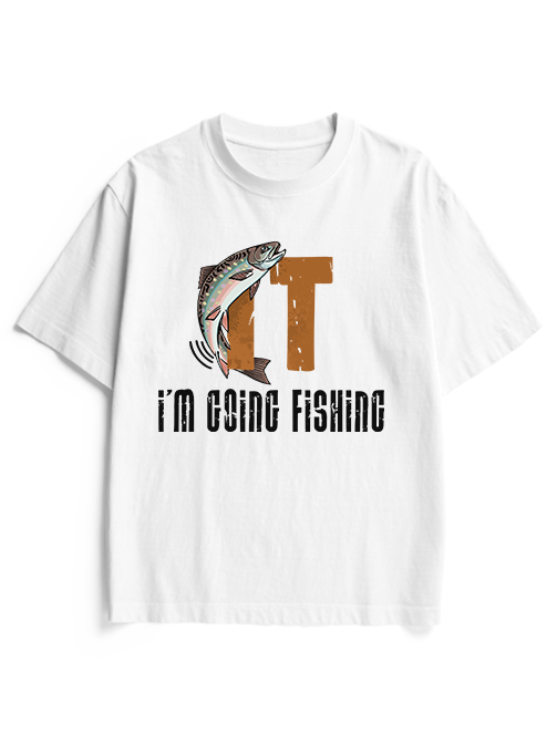 I'm Going Fishing Humor Heavyweight Cotton T-Shirt