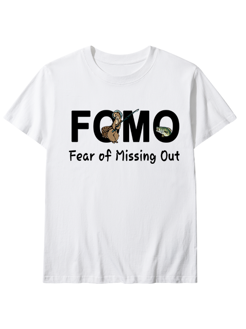 FOMO Funny Otter Fishing  Unisex Classic Cotton Tee