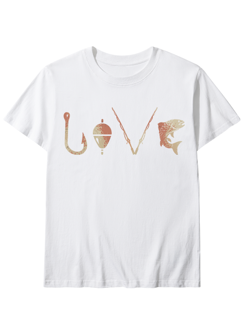 Rustic LOVE Trout Fishing Unisex Classic Cotton Tee