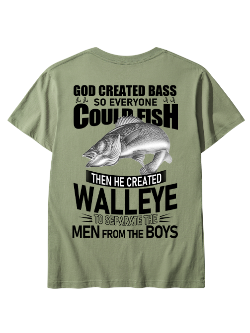 God Created Walleye Funny Fishing Unisex Classic Cotton Tee
