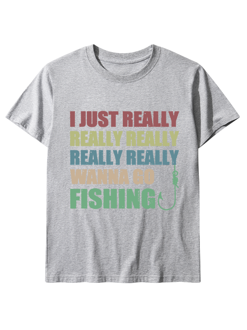 I Really Wanna Go Fishing Unisex Classic Cotton Tee