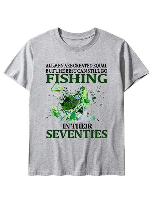 Fishing in Their Seventies Inspirational Unisex Classic Cotton Tee