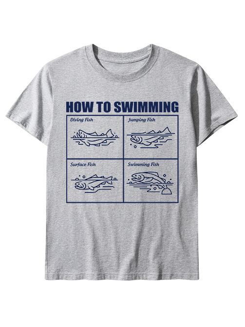 How to Swimming Humor Minimalist Unisex Classic Cotton Tee