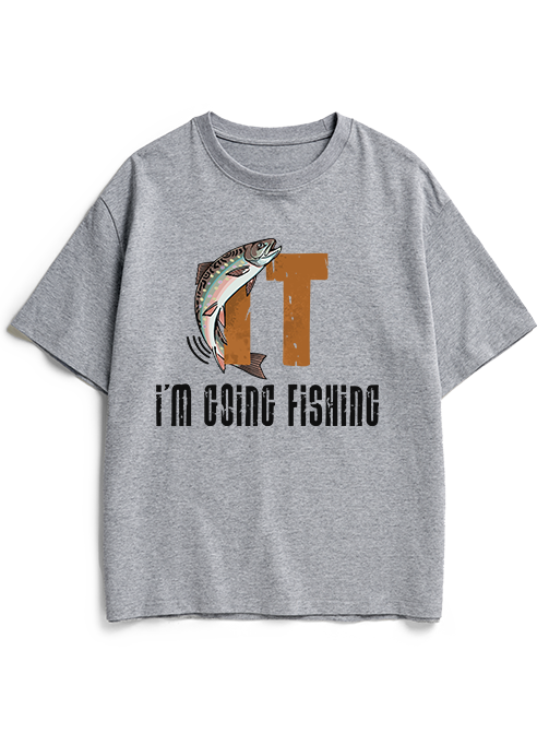 I'm Going Fishing Humor Heavyweight Cotton T-Shirt