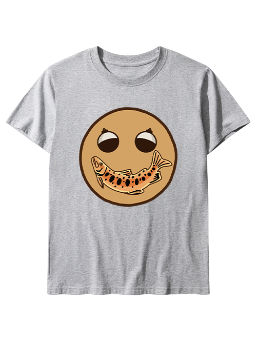 Creative Fishing Smiley Face Unisex Classic Cotton Tee