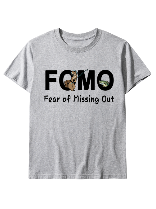 FOMO Funny Otter Fishing  Unisex Classic Cotton Tee