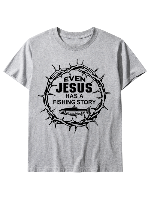 Jesus Fishing Story Crown of Thorns Unisex Classic Cotton Tee