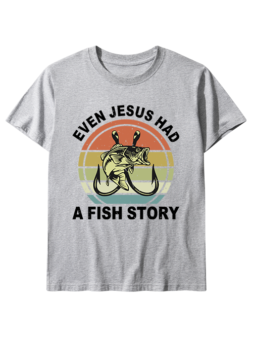 Even Jesus Had a Fish Story Retro Unisex Classic Cotton Tee