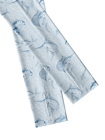 Saltwater Fish and Contour Map Minimalist Full Print Sun Protection Arm Sleeves