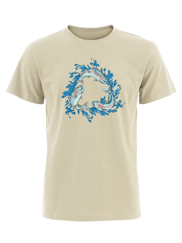 Salmon Circle of Life Vintage Cotton Tee