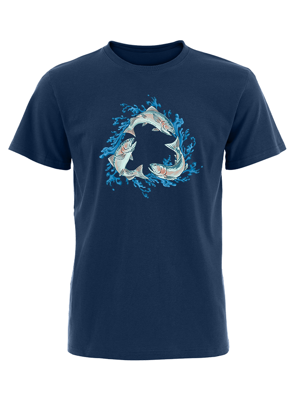 Salmon Circle of Life Vintage Cotton Tee