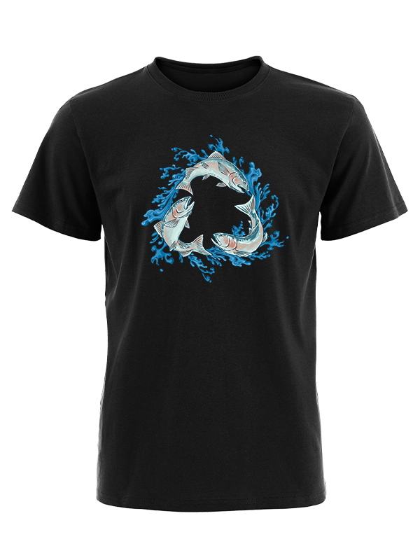 Salmon Circle of Life Vintage Cotton Tee