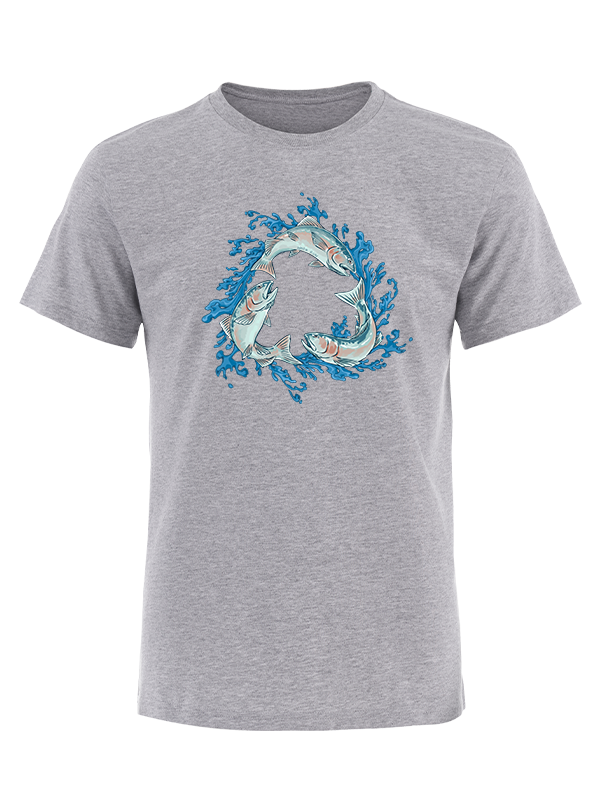 Salmon Circle of Life Vintage Cotton Tee