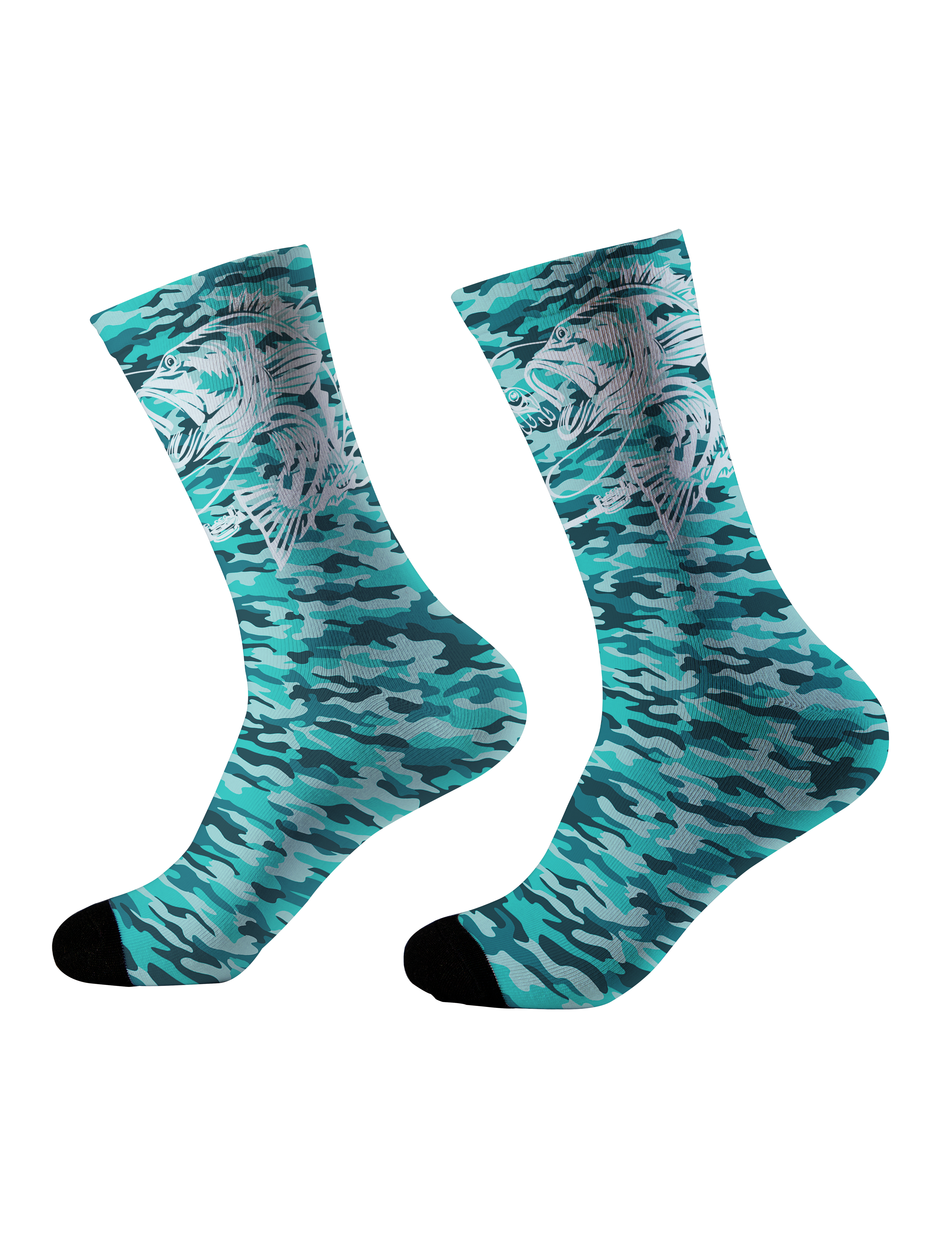Legend of the Untamed Bass Full Print Fishing Socks
