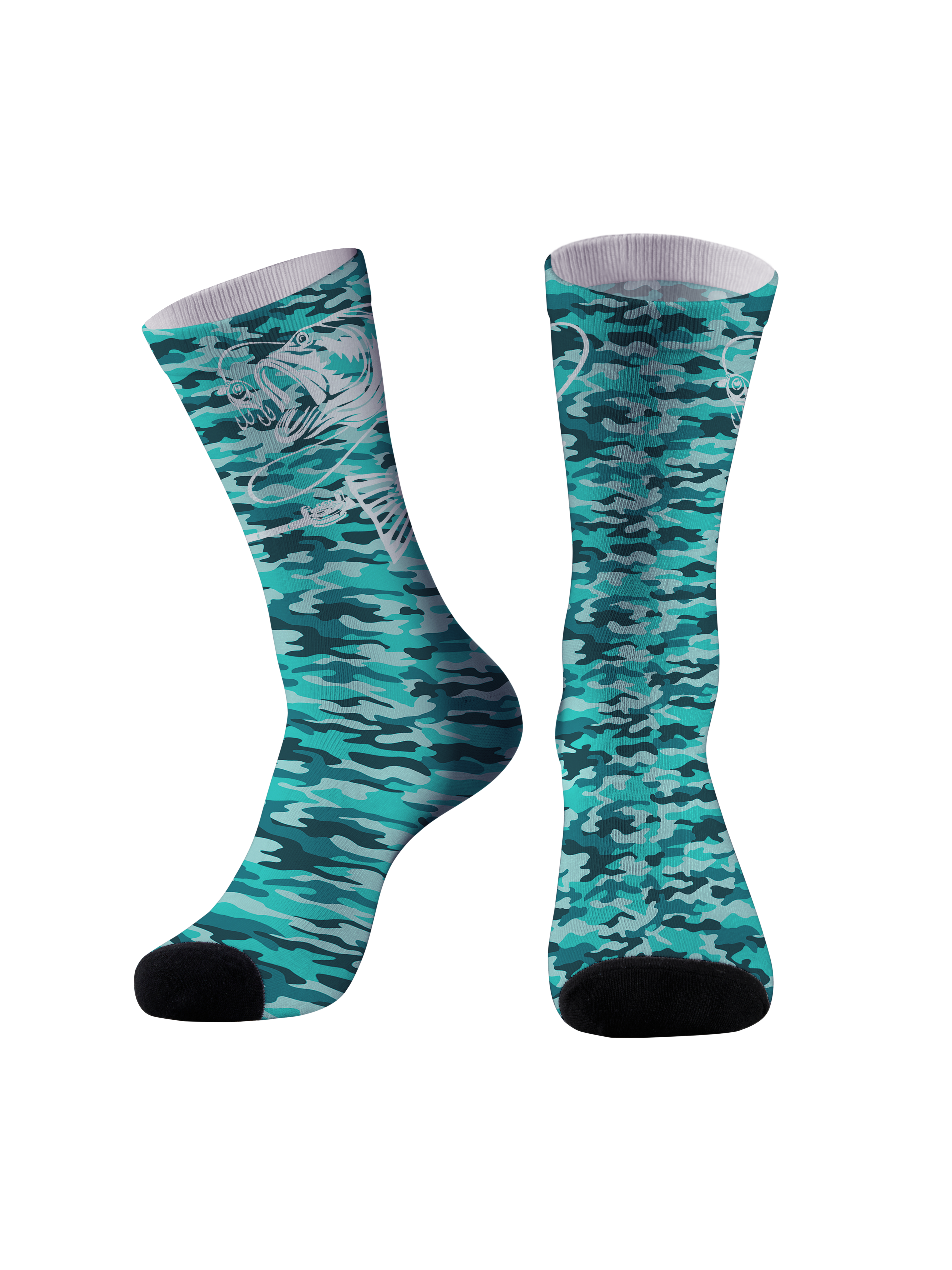 Legend of the Untamed Bass Full Print Fishing Socks