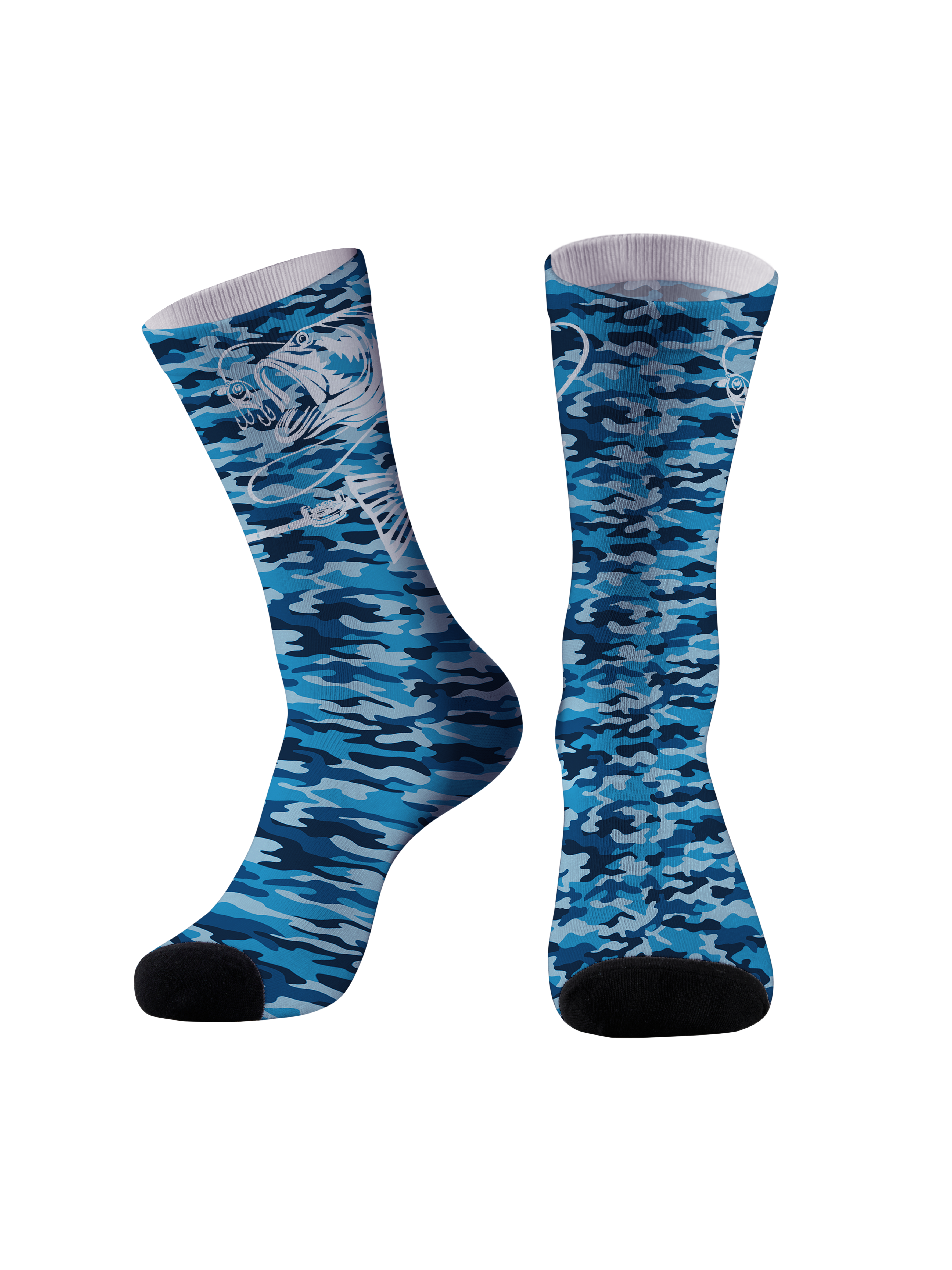 Legend of the Untamed Bass Full Print Fishing Socks