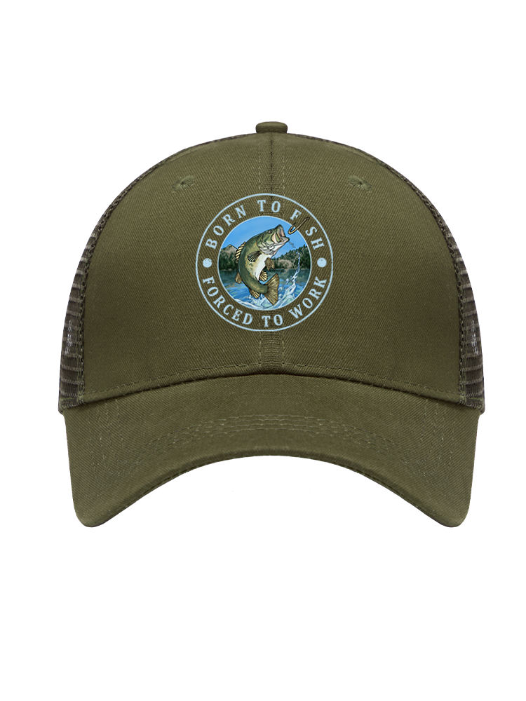 Born to Fish Mesh Velcro Hat