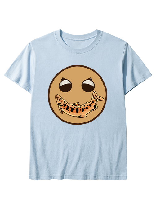 Creative Fishing Smiley Face Unisex Classic Cotton Tee