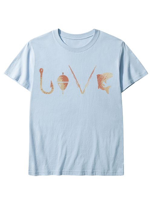 Rustic LOVE Trout Fishing Unisex Classic Cotton Tee
