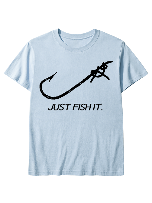 Just Fish It Minimalist Fishing Hook Unisex Classic Cotton Tee