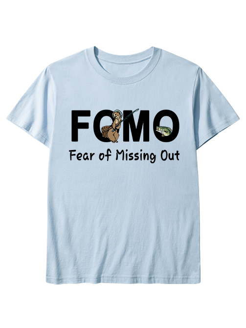 FOMO Funny Otter Fishing  Unisex Classic Cotton Tee