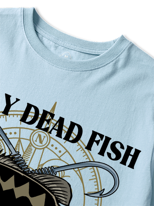 Only Dead Fish Go with the Flow Unisex Classic Cotton Tee