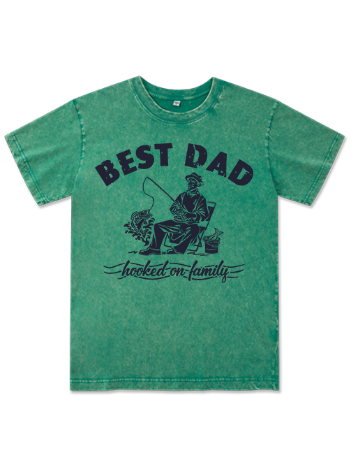 Best Fishing Dad Unisex Washed Cotton T-Shirt