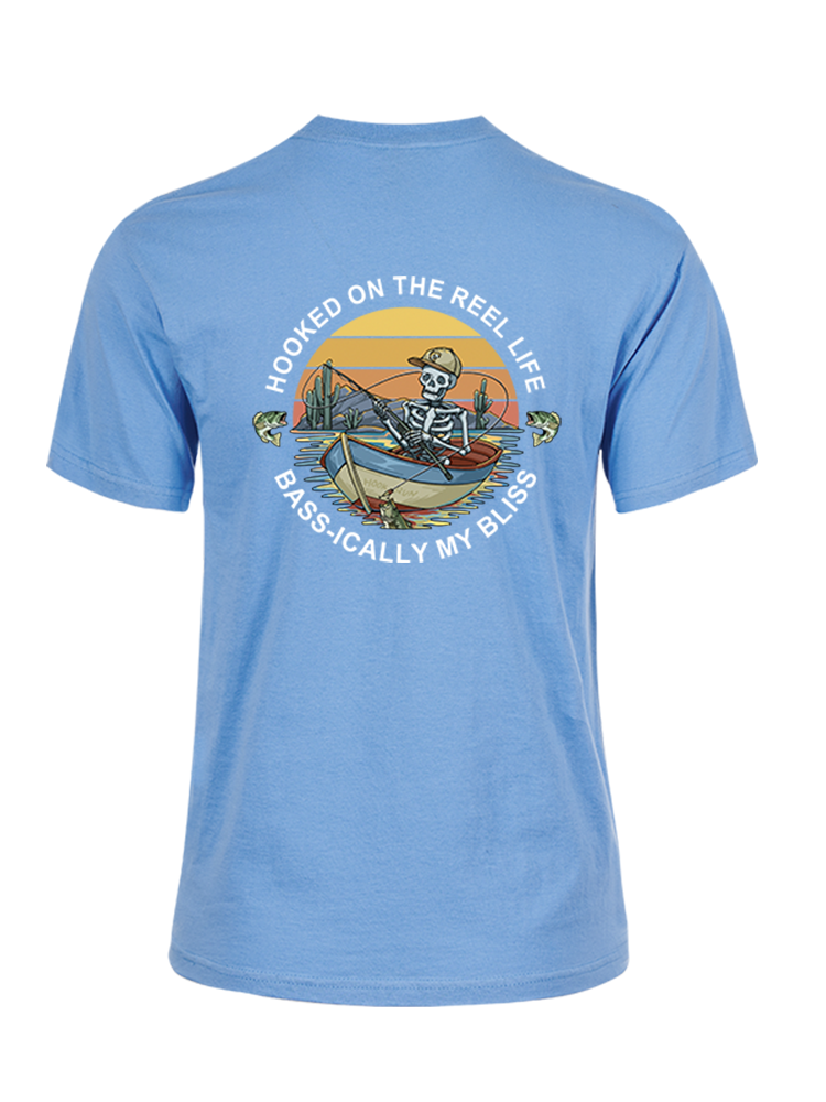 Skeleton Fishing Humor Unisex Cotton Tee