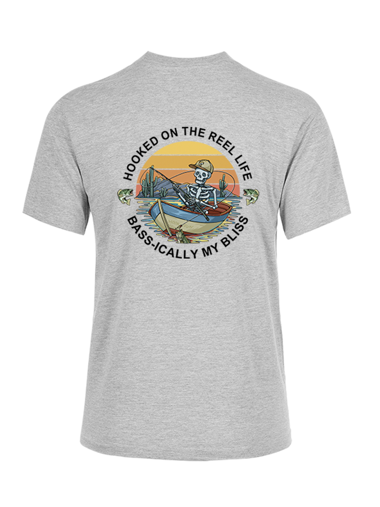 Skeleton Fishing Humor Unisex Cotton Tee