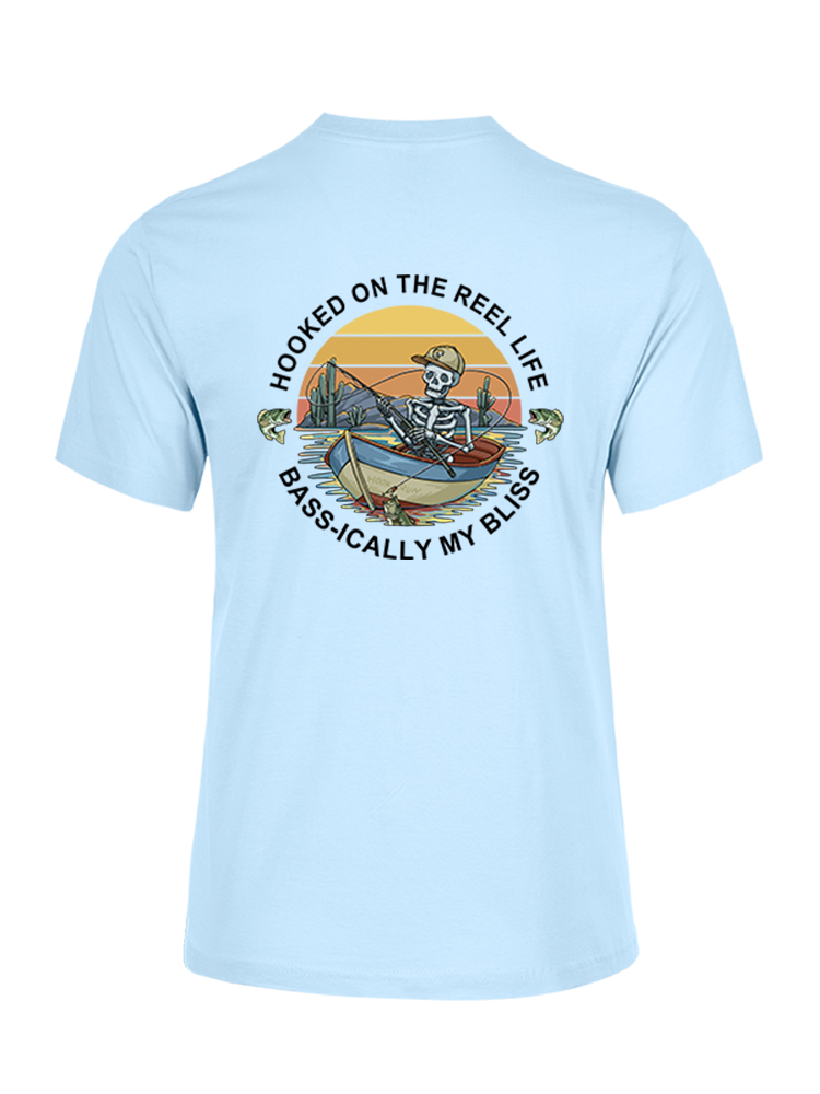 Skeleton Fishing Humor Unisex Cotton Tee