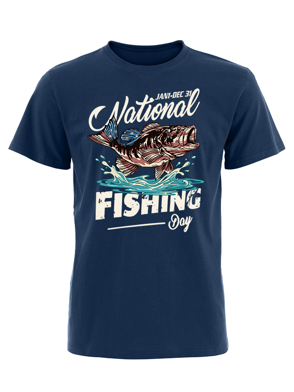 Everyday is National Fishing Day Humor Unisex Classic Cotton Tee