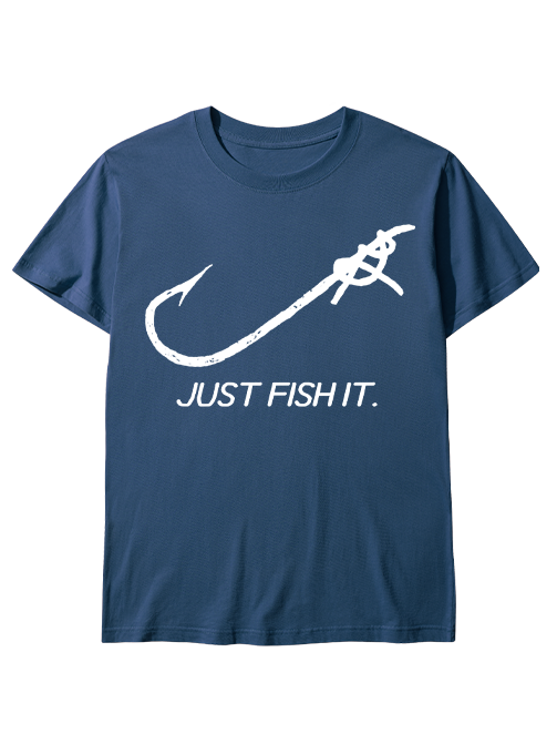 Just Fish It Minimalist Fishing Hook Unisex Classic Cotton Tee