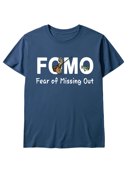 FOMO Funny Otter Fishing  Unisex Classic Cotton Tee