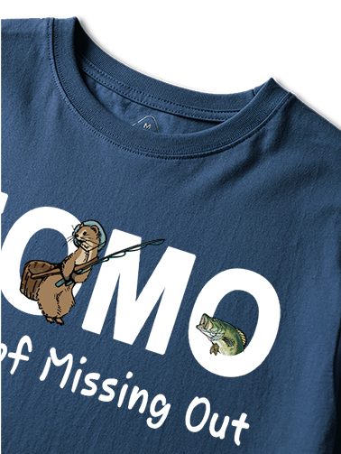 FOMO Funny Otter Fishing  Unisex Classic Cotton Tee