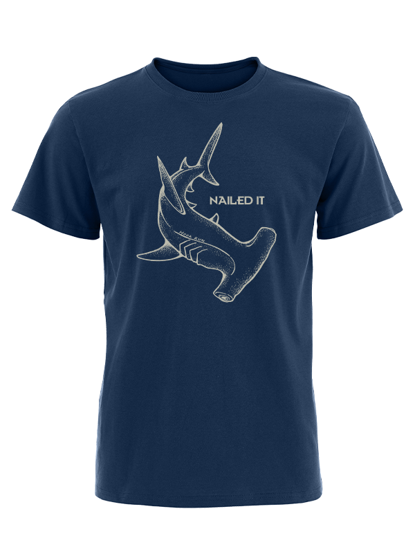 Nailed It Funny Hammerhead Shark Unisex Cotton Tee