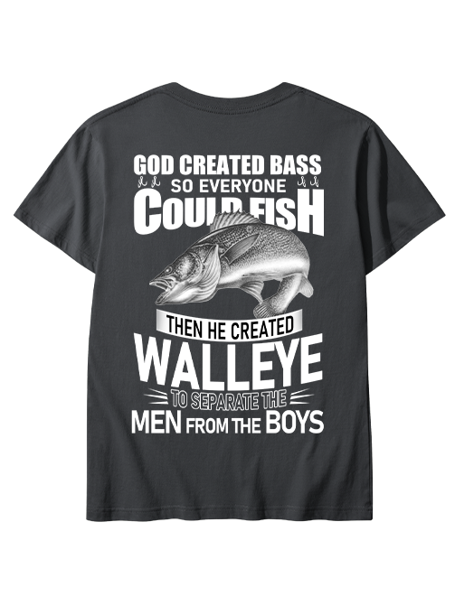 God Created Walleye Funny Fishing Unisex Classic Cotton Tee
