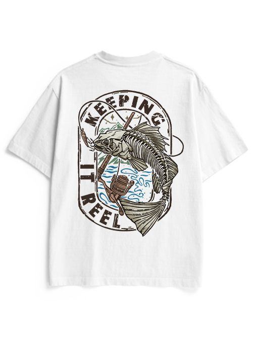 Keeping It Reel Bass Skeleton Unisex Heavyweight Cotton T-Shirt