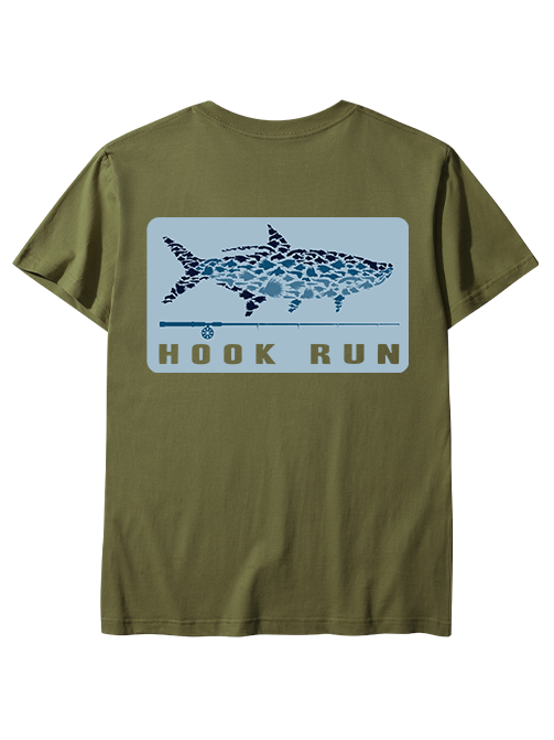 HookRun Ocean-Inspired Graphic Unisex Classic Cotton Tee