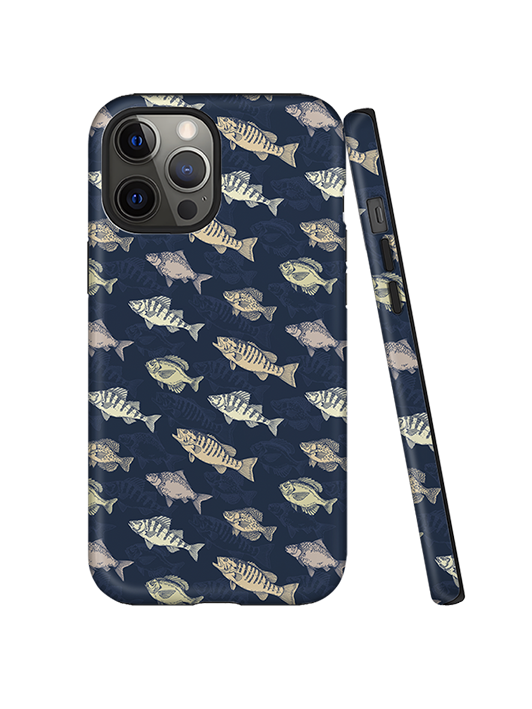 Rustic Freshwater Fish Pattern Full Print iPhone Case