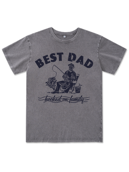 Best Fishing Dad Unisex Washed Cotton T-Shirt