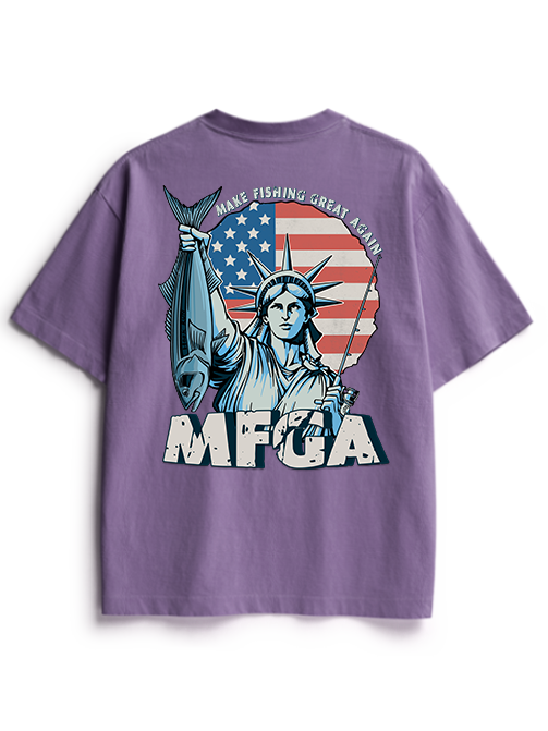 Make Fishing Great Again Humor Unisex Heavyweight Cotton T-Shirt