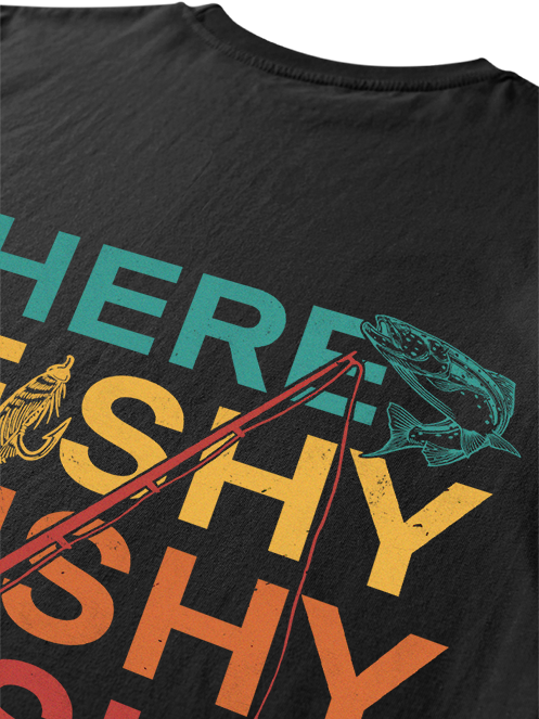 Here Fishy Fishy Fishy Funny Unisex Classic Cotton Tee