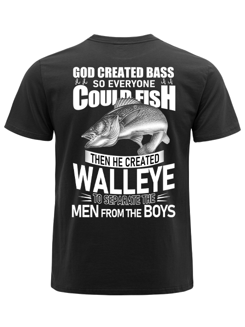 God Created Walleye Funny Fishing Unisex Classic Cotton Tee