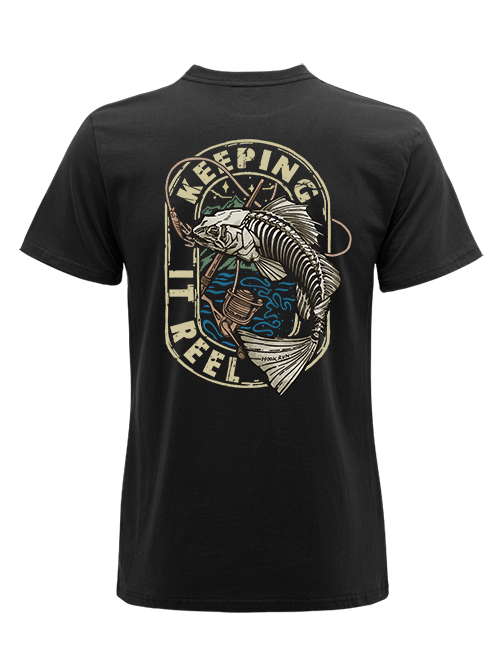 Keeping It Reel Bass Skeleton Unisex Classic Cotton Tee