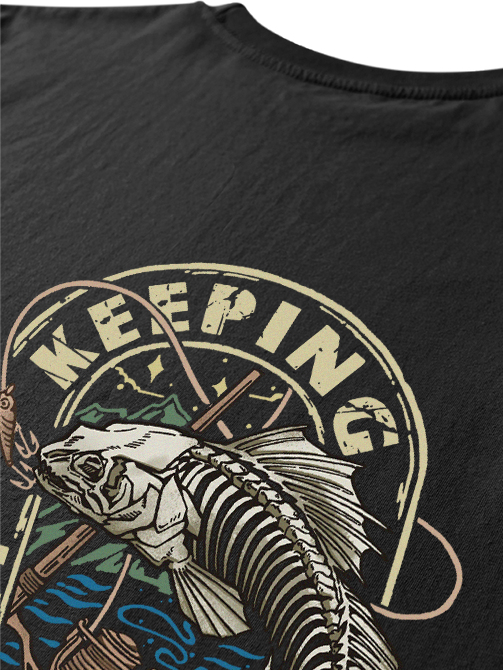 Keeping It Reel Bass Skeleton Unisex Classic Cotton Tee