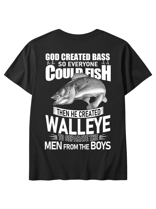 God Created Walleye Funny Fishing Unisex Classic Cotton Tee