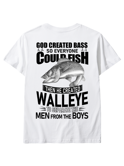 God Created Walleye Funny Fishing Unisex Classic Cotton Tee